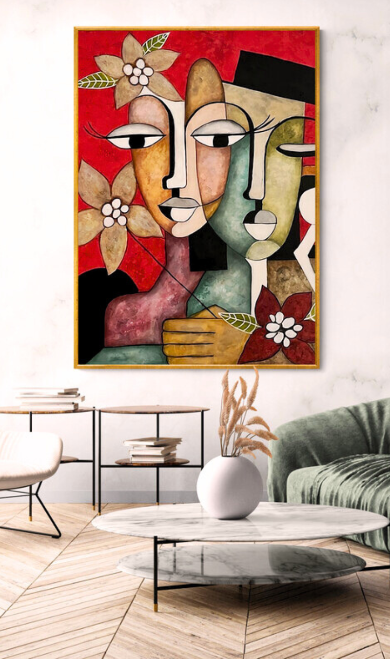 Tableau Abstrait Romantique