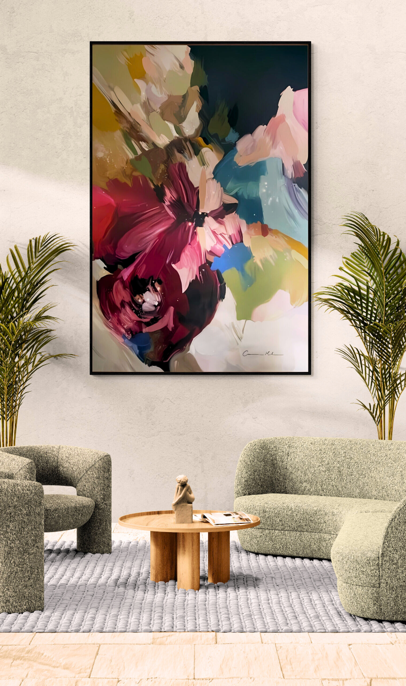 Tableau Moderne de pétales de fleurs