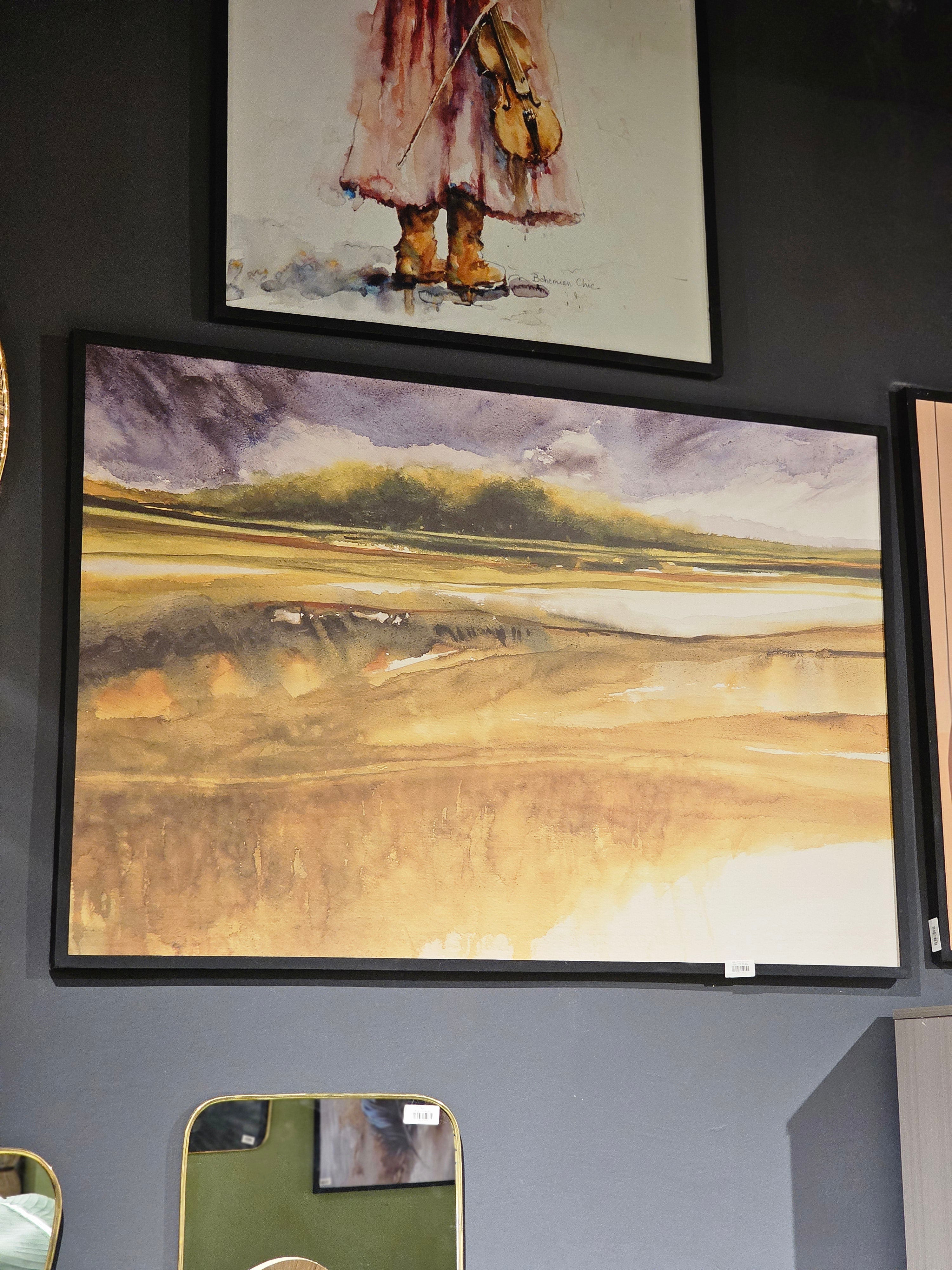 "Horizon d'Automne - Paysage en Aquarelle"