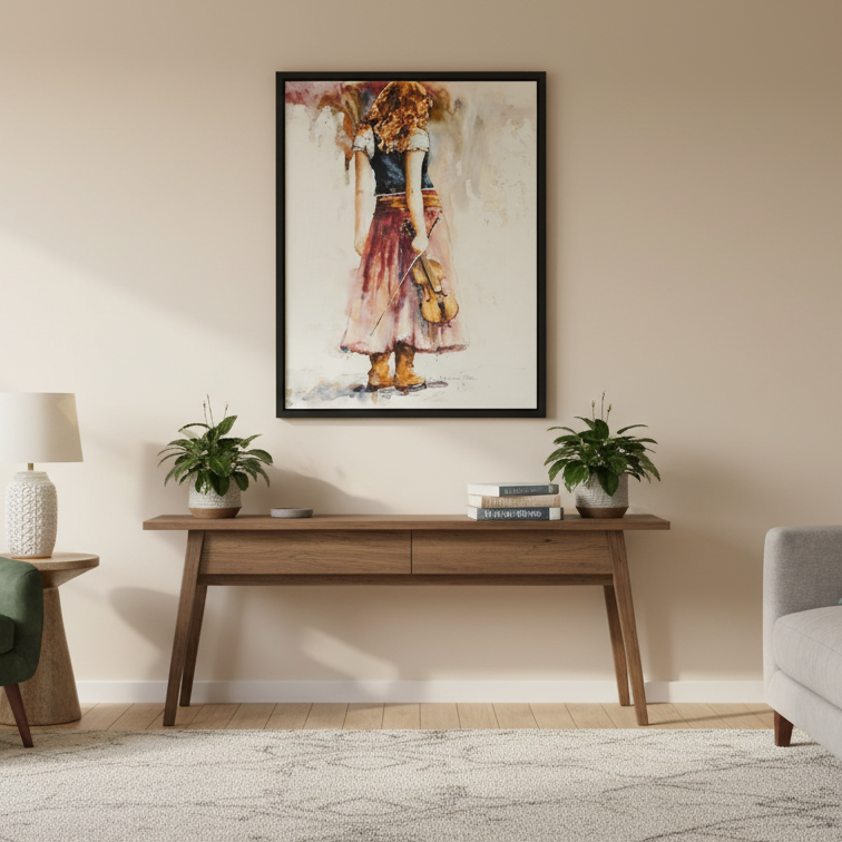 "Musique Bohème - Aquarelle d'une Violiniste"