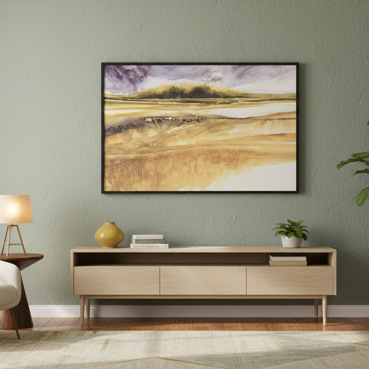 "Horizon d'Automne - Paysage en Aquarelle"